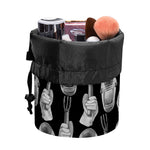 Watercolor Welder Pattern Print Drawstring Makeup Bag