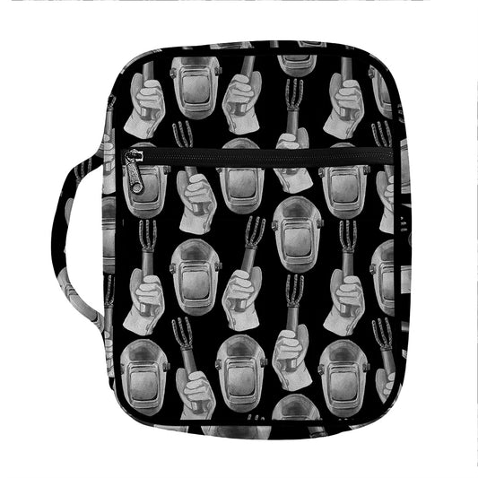 Watercolor Welder Pattern Print Front Pocket Bible Bag