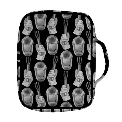 Watercolor Welder Pattern Print Front Pocket Bible Bag