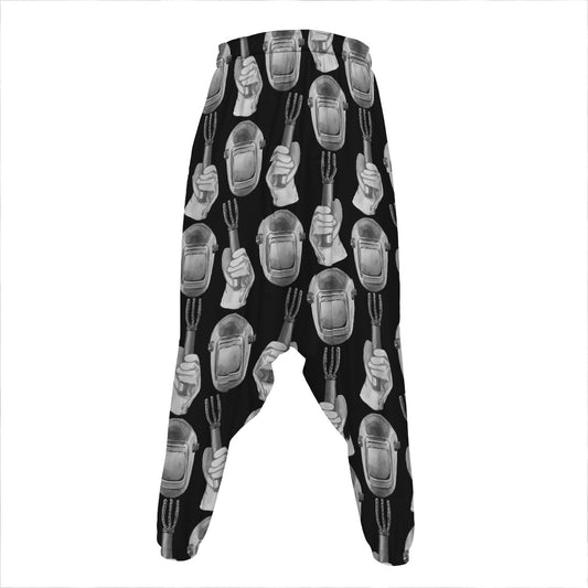Watercolor Welder Pattern Print Hammer Pants