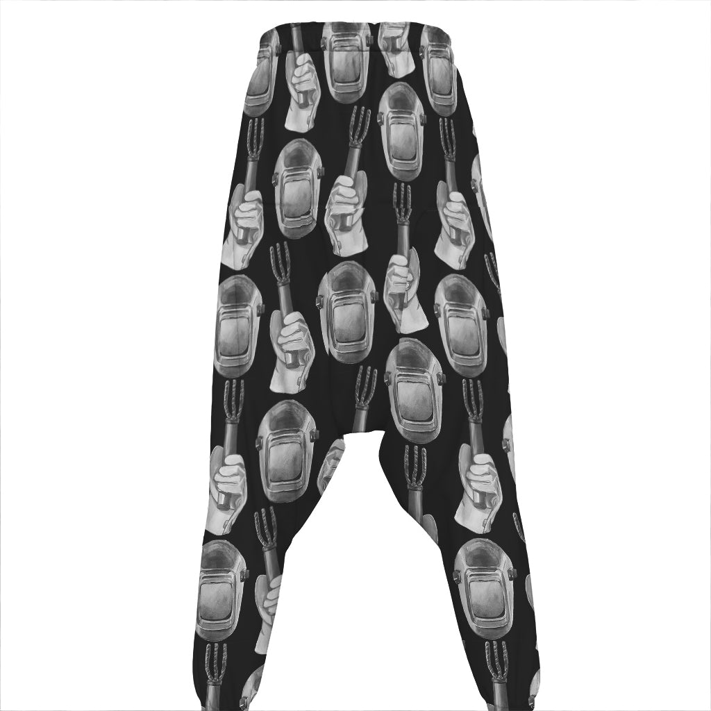 Watercolor Welder Pattern Print Hammer Pants