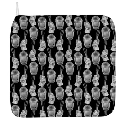 Watercolor Welder Pattern Print Hand Towel