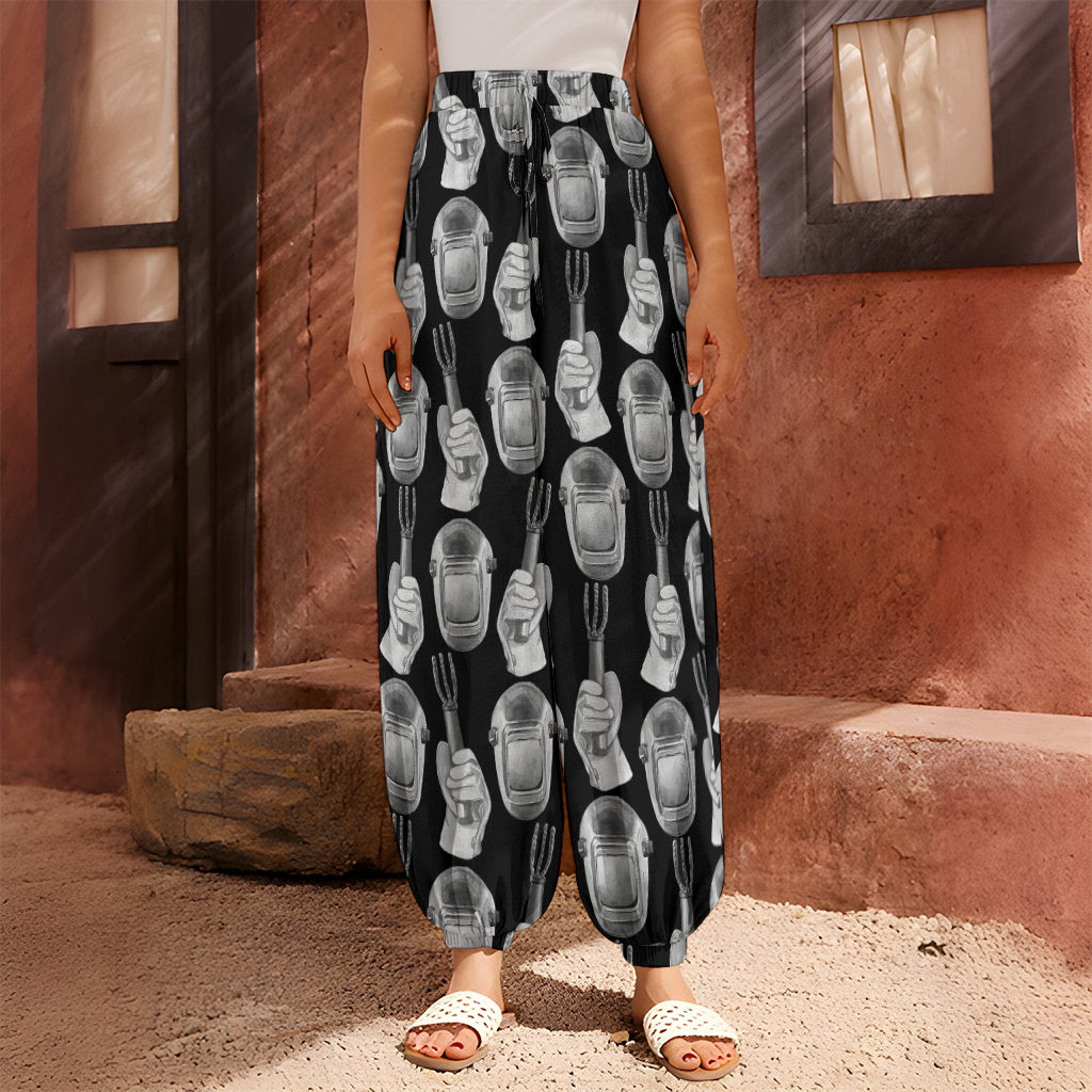 Watercolor Welder Pattern Print Harem Pants