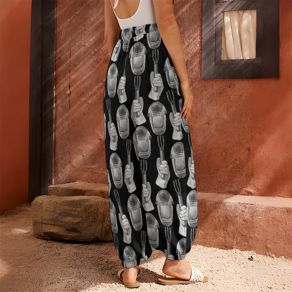 Watercolor Welder Pattern Print Harem Pants