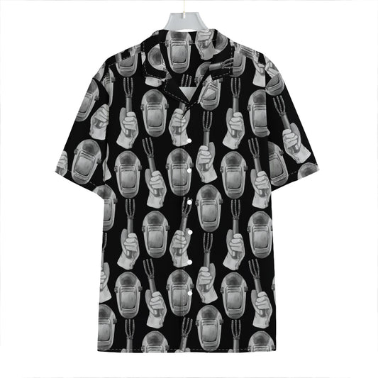 Watercolor Welder Pattern Print Hawaiian Shirt