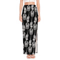 Watercolor Welder Pattern Print High Slit Maxi Skirt