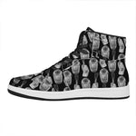 Watercolor Welder Pattern Print High Top Leather Sneakers