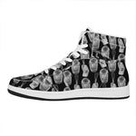 Watercolor Welder Pattern Print High Top Leather Sneakers