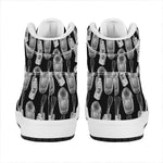 Watercolor Welder Pattern Print High Top Leather Sneakers