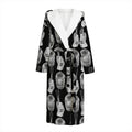 Watercolor Welder Pattern Print Hooded Bathrobe