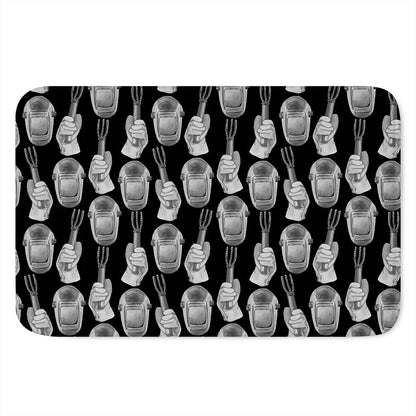 Watercolor Welder Pattern Print Indoor Door Mat