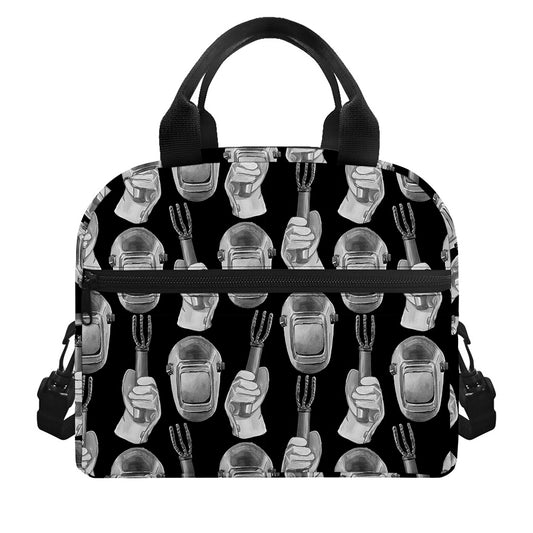 Watercolor Welder Pattern Print Insulated Lunch Bag