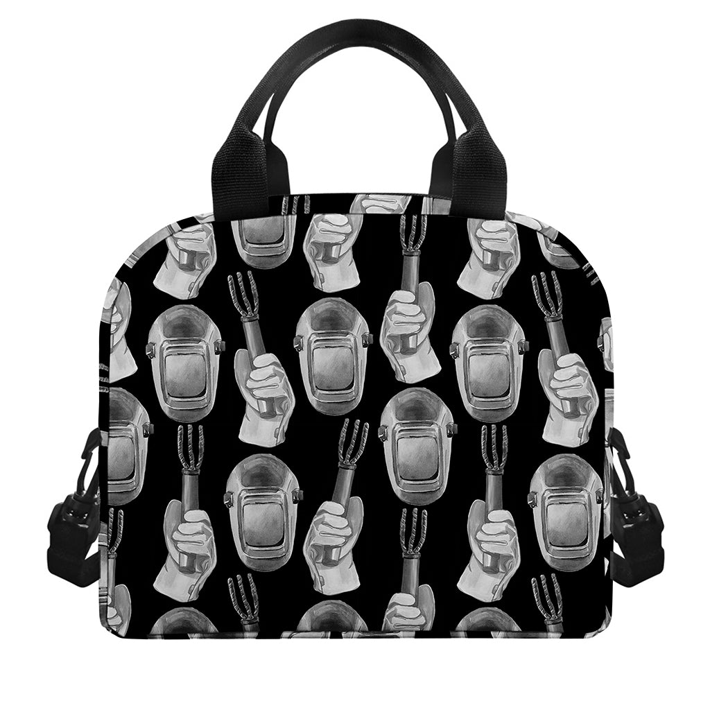 Watercolor Welder Pattern Print Insulated Lunch Bag