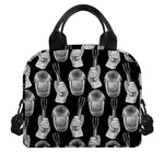 Watercolor Welder Pattern Print Insulated Lunch Bag