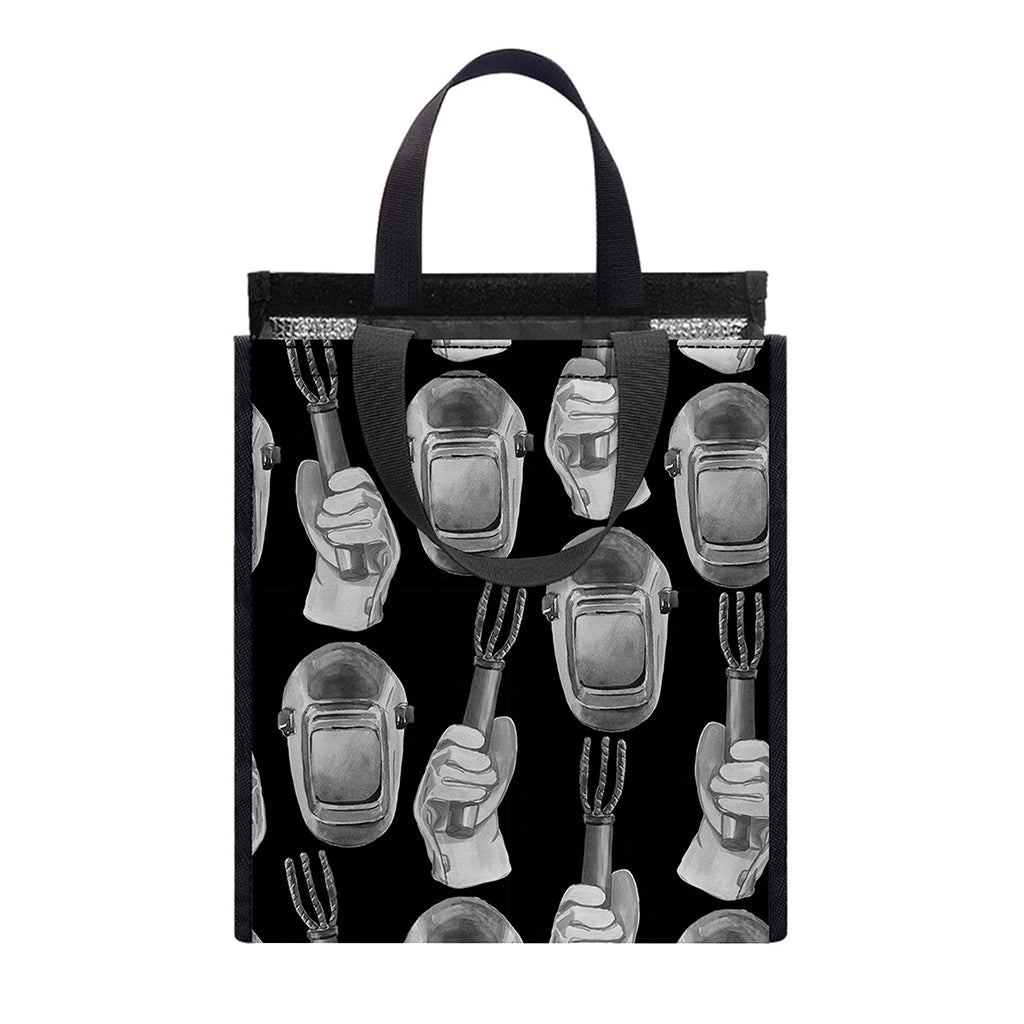 Watercolor Welder Pattern Print Insulated Lunch Tote