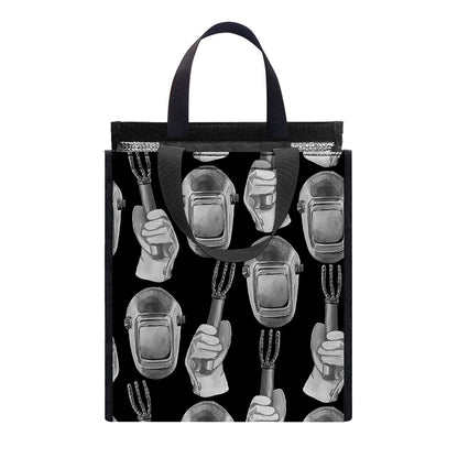 Watercolor Welder Pattern Print Insulated Lunch Tote