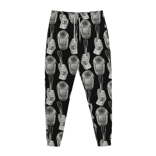 Watercolor Welder Pattern Print Jogger Pants