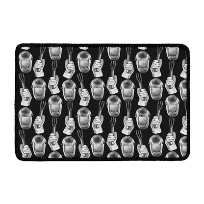 Watercolor Welder Pattern Print Kitchen Mat
