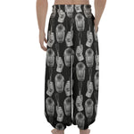 Watercolor Welder Pattern Print Lantern Pants