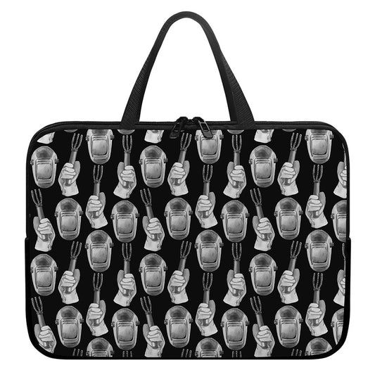 Watercolor Welder Pattern Print Laptop Sleeve With Handle