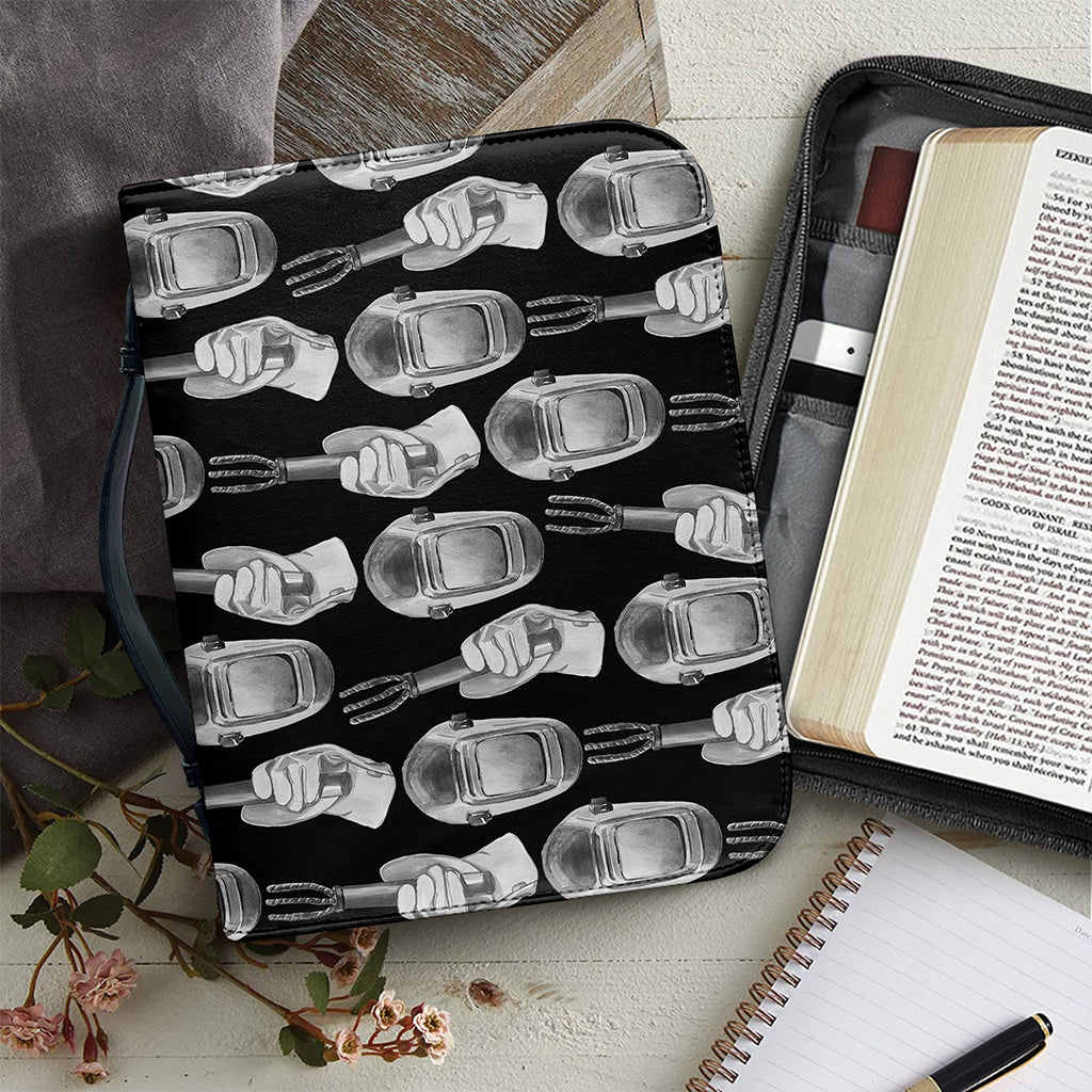 Watercolor Welder Pattern Print Leather Bible Cover