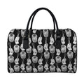Watercolor Welder Pattern Print Leather Duffel Bag