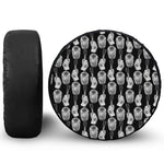 Watercolor Welder Pattern Print Leather Spare Tire Cover
