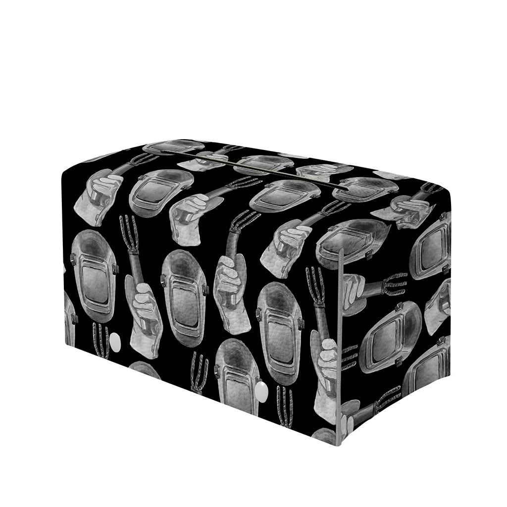 Watercolor Welder Pattern Print Leather Tissue Box Cover