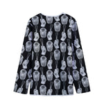 Watercolor Welder Pattern Print Long Sleeve Short Coat