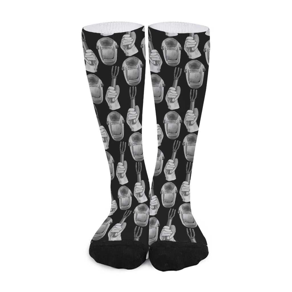 Watercolor Welder Pattern Print Long Socks