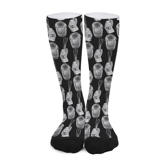 Watercolor Welder Pattern Print Long Socks