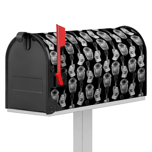 Watercolor Welder Pattern Print Mailbox Cover