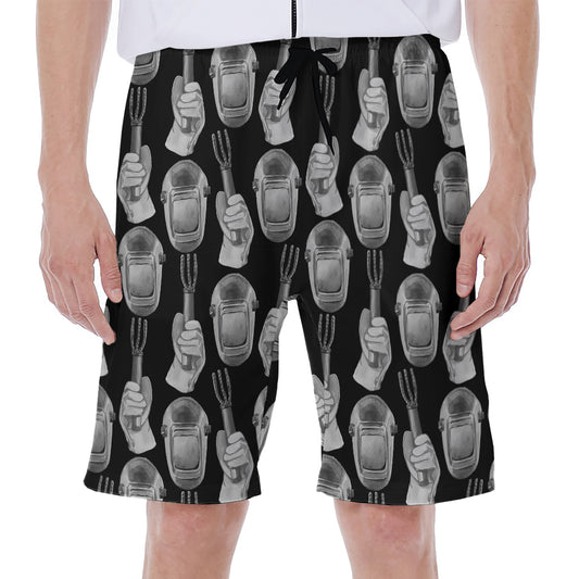 Watercolor Welder Pattern Print Men's Beach Shorts