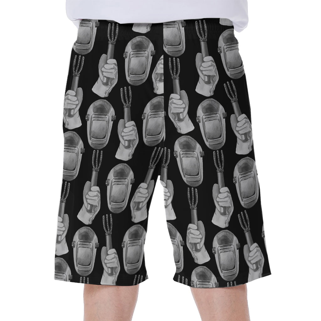 Watercolor Welder Pattern Print Men's Beach Shorts