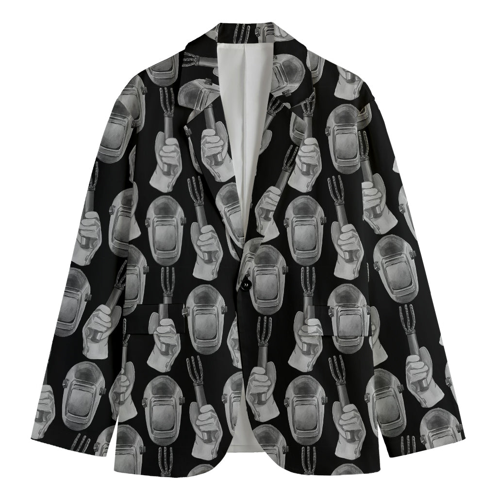 Watercolor Welder Pattern Print Men's Blazer