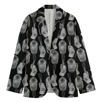 Watercolor Welder Pattern Print Men's Blazer