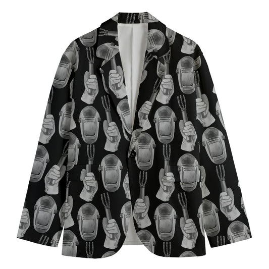 Watercolor Welder Pattern Print Men's Blazer