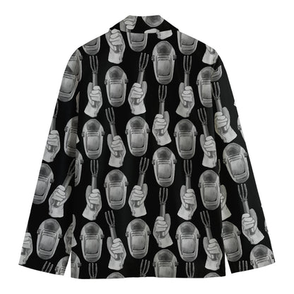 Watercolor Welder Pattern Print Men's Blazer
