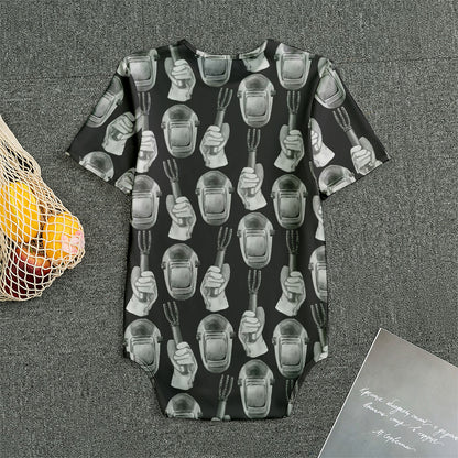 Watercolor Welder Pattern Print Men's Bodysuit