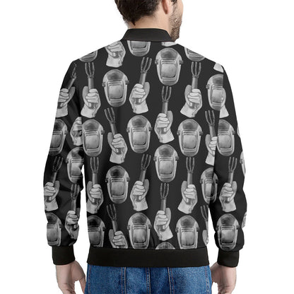 Watercolor Welder Pattern Print Men's Bomber Jacket