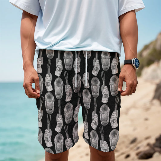 Watercolor Welder Pattern Print Men's Cargo Shorts