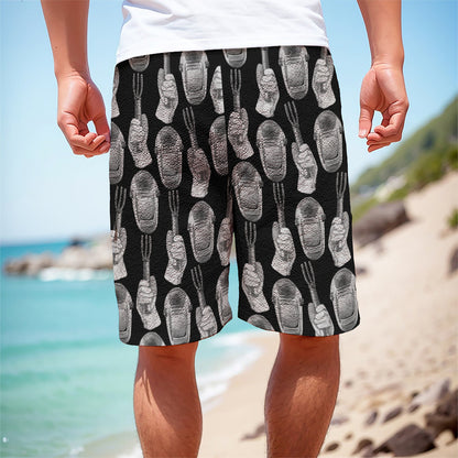 Watercolor Welder Pattern Print Men's Cargo Shorts