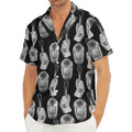 Watercolor Welder Pattern Print Men's Deep V-Neck Shirt