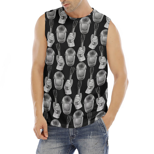 Watercolor Welder Pattern Print Men's Fitness Tank Top
