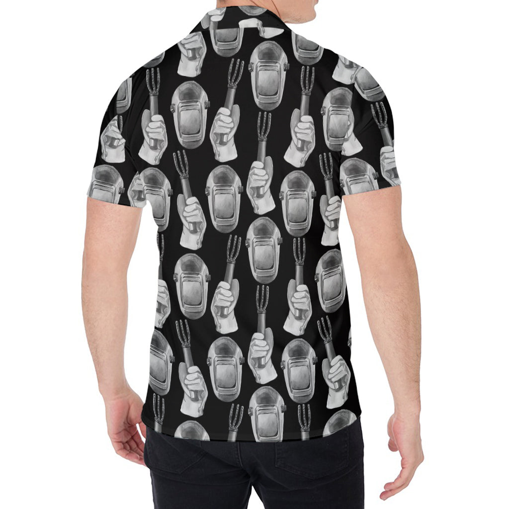 Watercolor Welder Pattern Print Men's Shirt