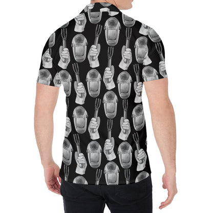 Watercolor Welder Pattern Print Men's Shirt