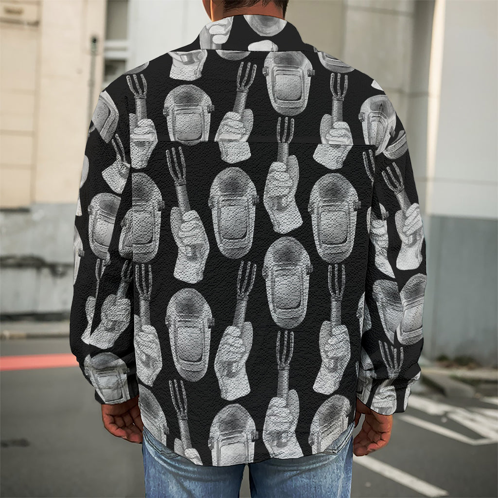 Watercolor Welder Pattern Print Men's Shirt Jacket