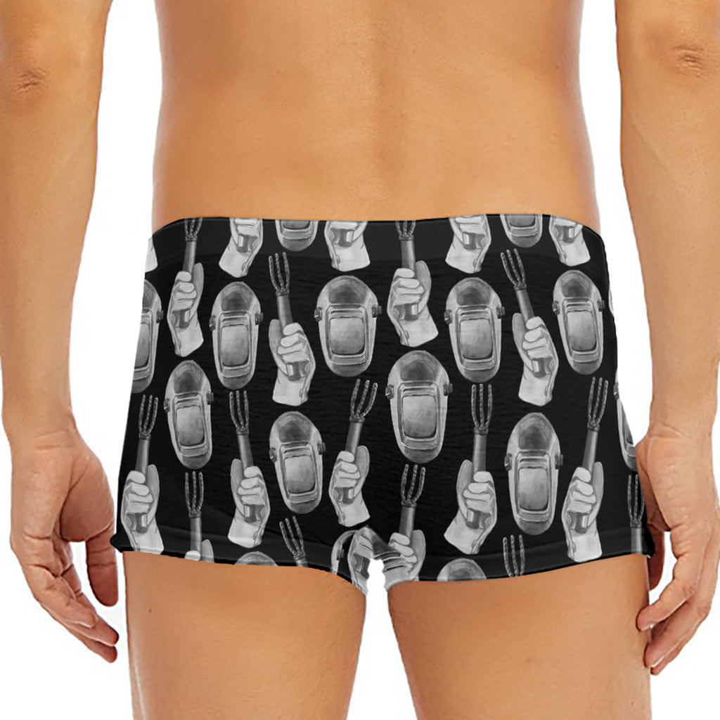 Watercolor Welder Pattern Print Men's Short Boxer Briefs