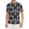 Watercolor Welder Pattern Print Men's Short Sleeve Rash Guard