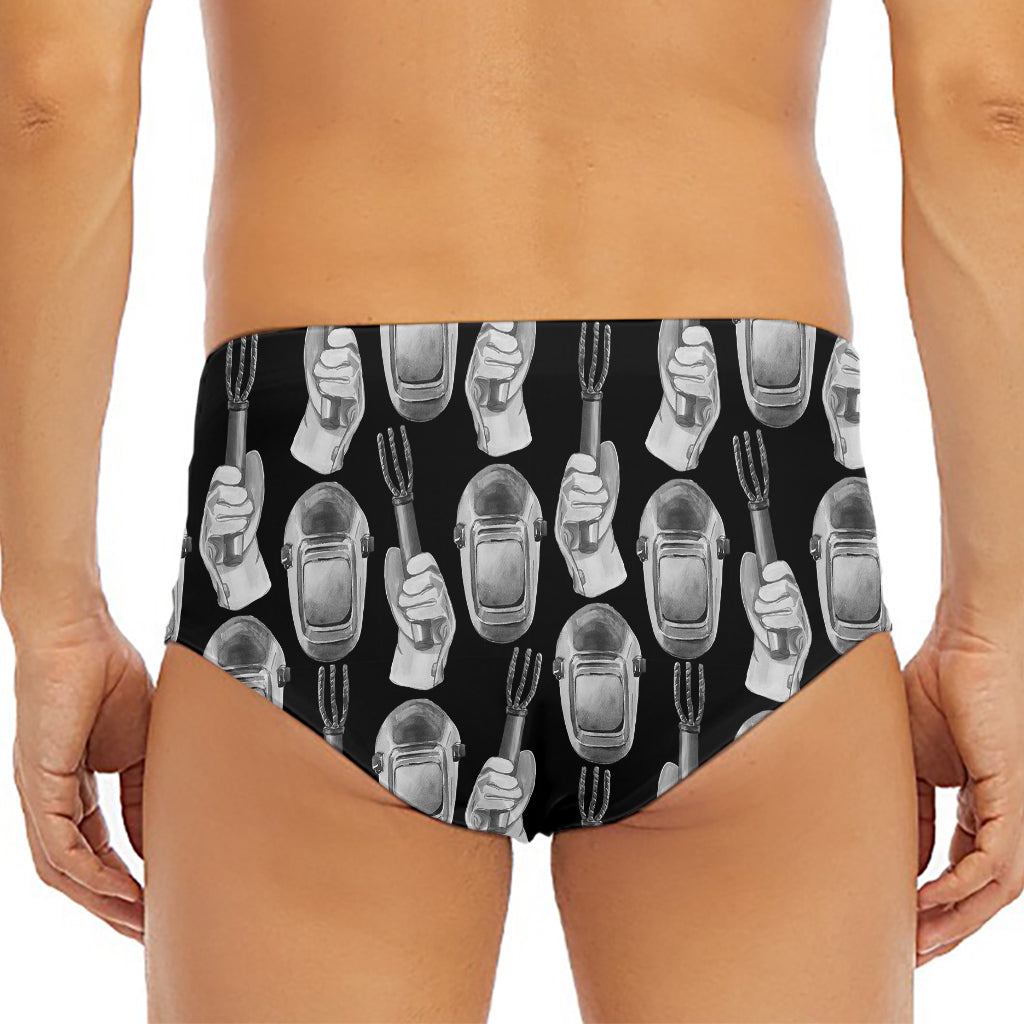 Watercolor Welder Pattern Print Men's Triangle Swim Briefs